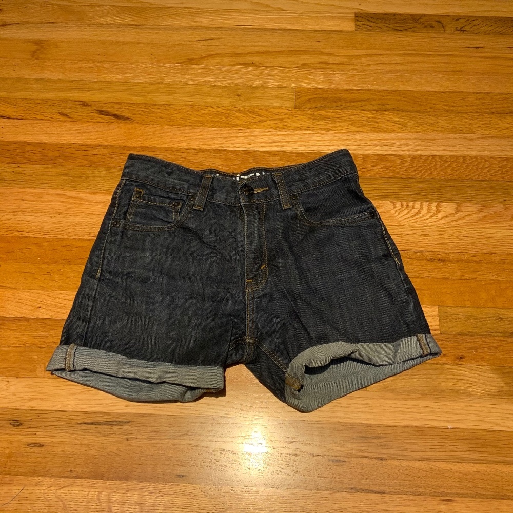 Denizen High Waisted  Dark Wash Shorts